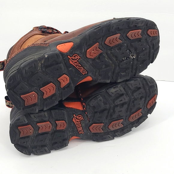 Danner 8.5 brown black rust orange steel toe lace up work boots - Picture 5 of 7